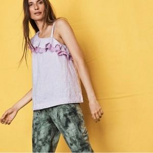 Anthropologie Linen Holding  Horses Top Size M